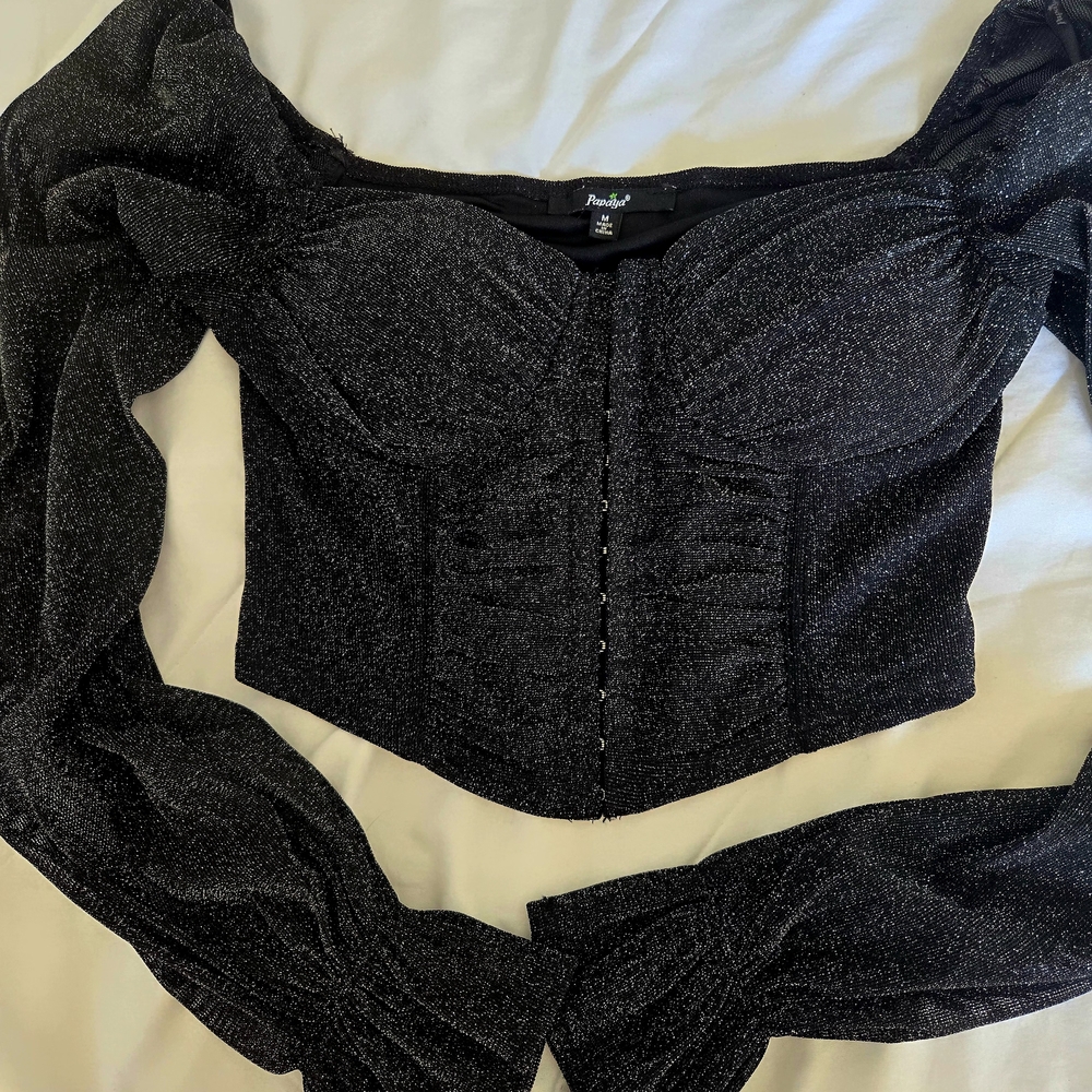 Black Glittery Women's Top